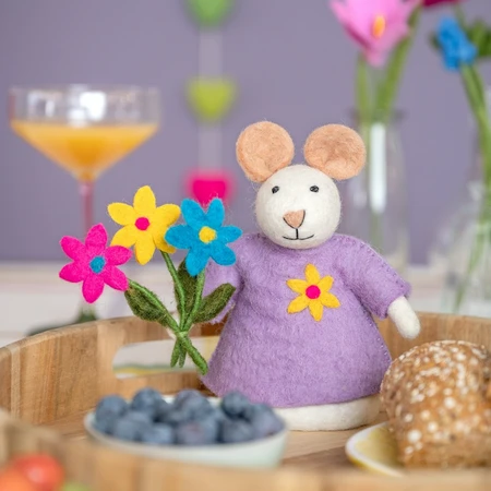 Sjaal met Verhaal Muis Bloemenmuis - Viltdecoratie - afbeelding 2