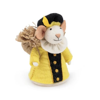 Decoratie Muis Pietermuis Geel – Vilten Sinterklaas Muis / Eiwarmer / Handpop