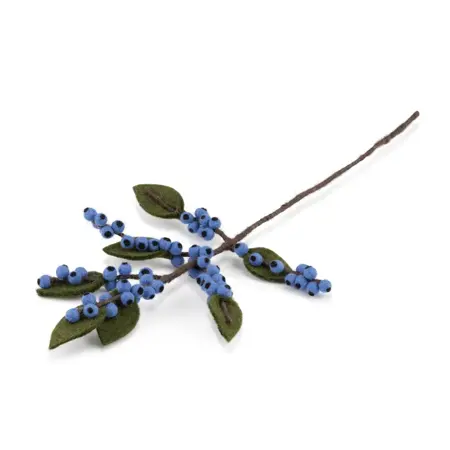 Sjaal met Verhaal Tak Vilt Bes Blauw - afbeelding 1