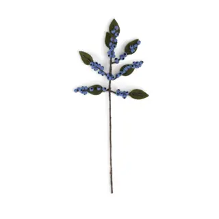 Sjaal met Verhaal Tak Vilt Bes Blauw - afbeelding 2