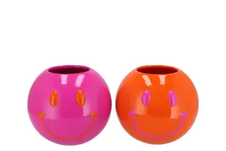 Smiley Pot Paars/Oranje M (assorti) - afbeelding 1