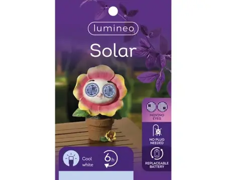 Solar bloemlamp met LED ogen