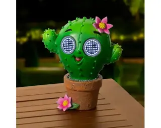Solar Beeldje Tuinornament Cactus - afbeelding 2