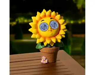 Solar Beeldje Tuinornament Zonnebloem - afbeelding 2