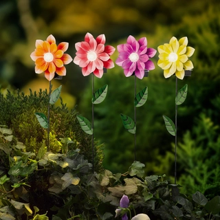 Solar Bloem Geel Steker IJzer H49.5cm - afbeelding 2