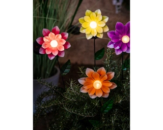 Solar Bloem Geel Steker IJzer H49.5cm - afbeelding 3