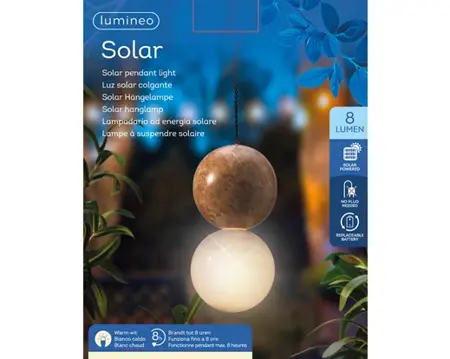 Solar Hanging Light D10h20cm Amber - afbeelding 4