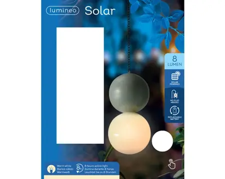 Solar Hanging Light D10h20cm Grijs - afbeelding 3