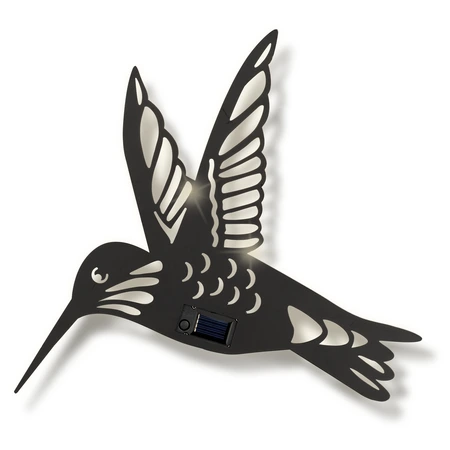 Solar Kolibrie Wandornament Zwart - afbeelding 1