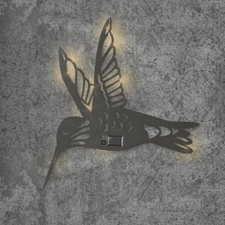 Solar Kolibrie Wandornament Zwart - afbeelding 2