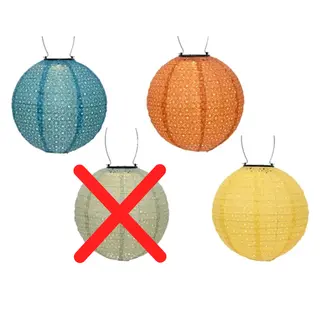 Solar Lantaarn Ø25h23cm (diverse kleuren) - afbeelding 1