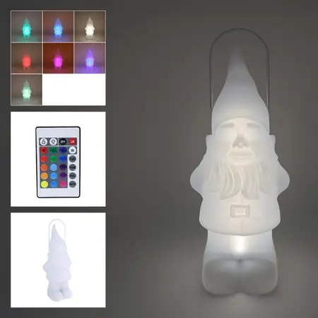 Solar Lantaarn Kabouter Wit 50cm - afbeelding 2