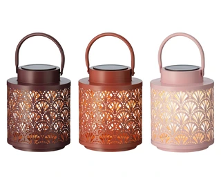 Solar Lantaarn Metaal - Lumineo - Ø15x19,5cm (assorti)