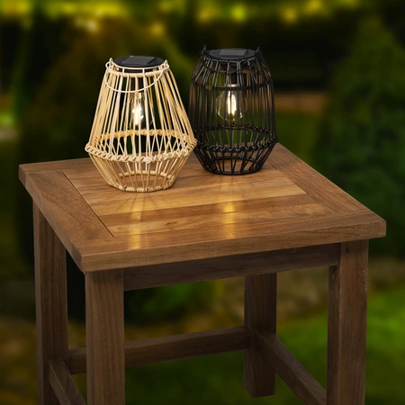 Solar Lantaarn Naturel of Zwart H21.5cm (verschillende modellen) - afbeelding 3