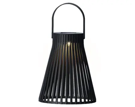Solar Lantaarn Plastic H.18.5cm - Zwart