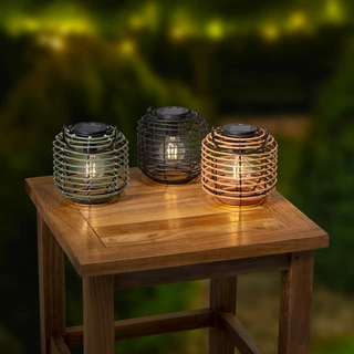 Solar Lantaarn Wicker H16cm (keuze uit 3 kleuren) - afbeelding 2