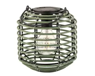 Solar Lantaarn Wicker H16cm - Groen