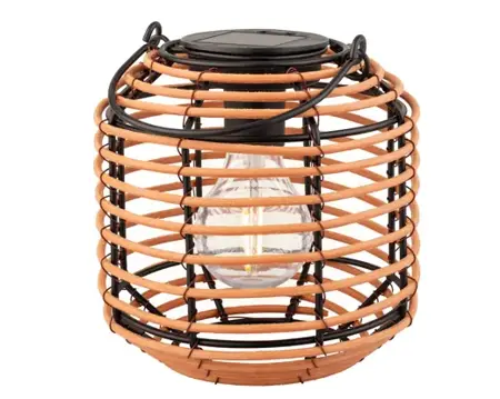 Solar Lantaarn Wicker H16cm - Terra