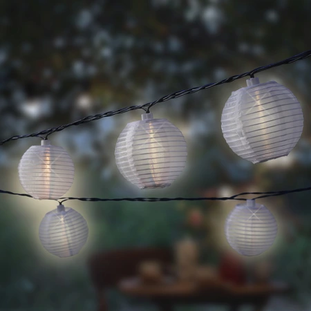 Solar Strengverlichting 450cm - 10 lampions wit - Lumineo - afbeelding 2