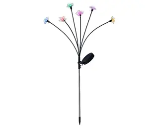 Solar Tuinsteker Bloem H70cm 6 lampjes gekleurd - afbeelding 1