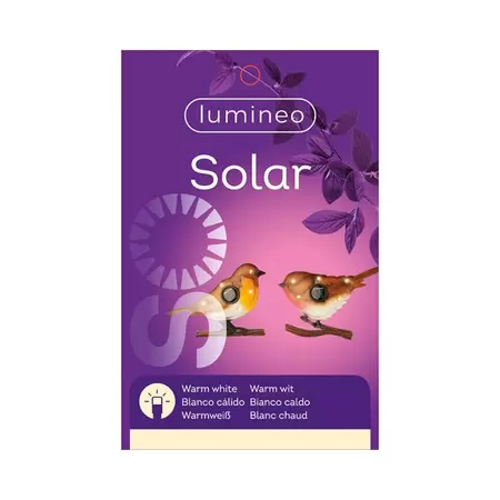 Solar Vogel Metaal - Lumineo - 4,5x18x13cm