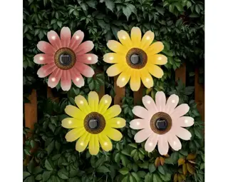 Solarlampje Bloem Metaal - Lumineo - 4x14x14cm - afbeelding 2