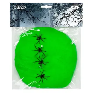 Spinrag 60 g lichtgroen met spinnen