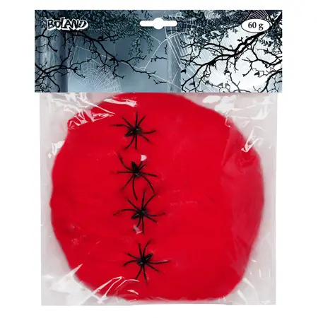 Spinrag Rood Met 4 Spinnen