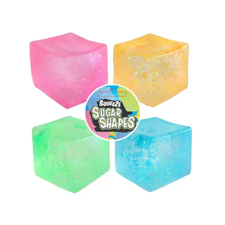 Squeeze Mega Sugar Kubus 7cm (verschillende uitvoeringen)