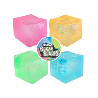 Squeeze Mega Sugar Kubus 7cm (verschillende uitvoeringen)