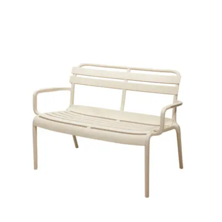 Stapelbaar Bankje Kunststof Beige