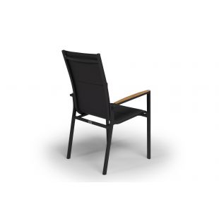Stapelbare armstoel met hoge rugleuning Foxx - Tierra Outdoor - Antraciet/Teak - afbeelding 2