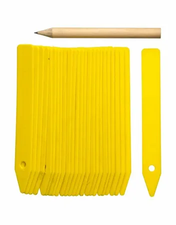 Steeketiketten 10cm Geel - 25 stuks - afbeelding 1