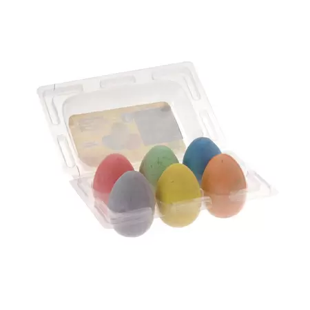 Stoepkrijt Eieren - 6 stuks in verpakking