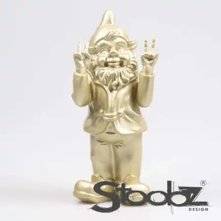 Stoobz Kabouter Peace 31cm - Goud - afbeelding 2