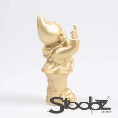 Stoobz Tuinkabouter F*ck You 20cm - Goud - afbeelding 3