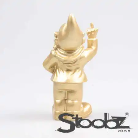 Stoobz Tuinkabouter F*ck You 20cm - Goud - afbeelding 4