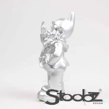 Stoobz Tuinkabouter F*ck You 32cm - Zilver - afbeelding 3