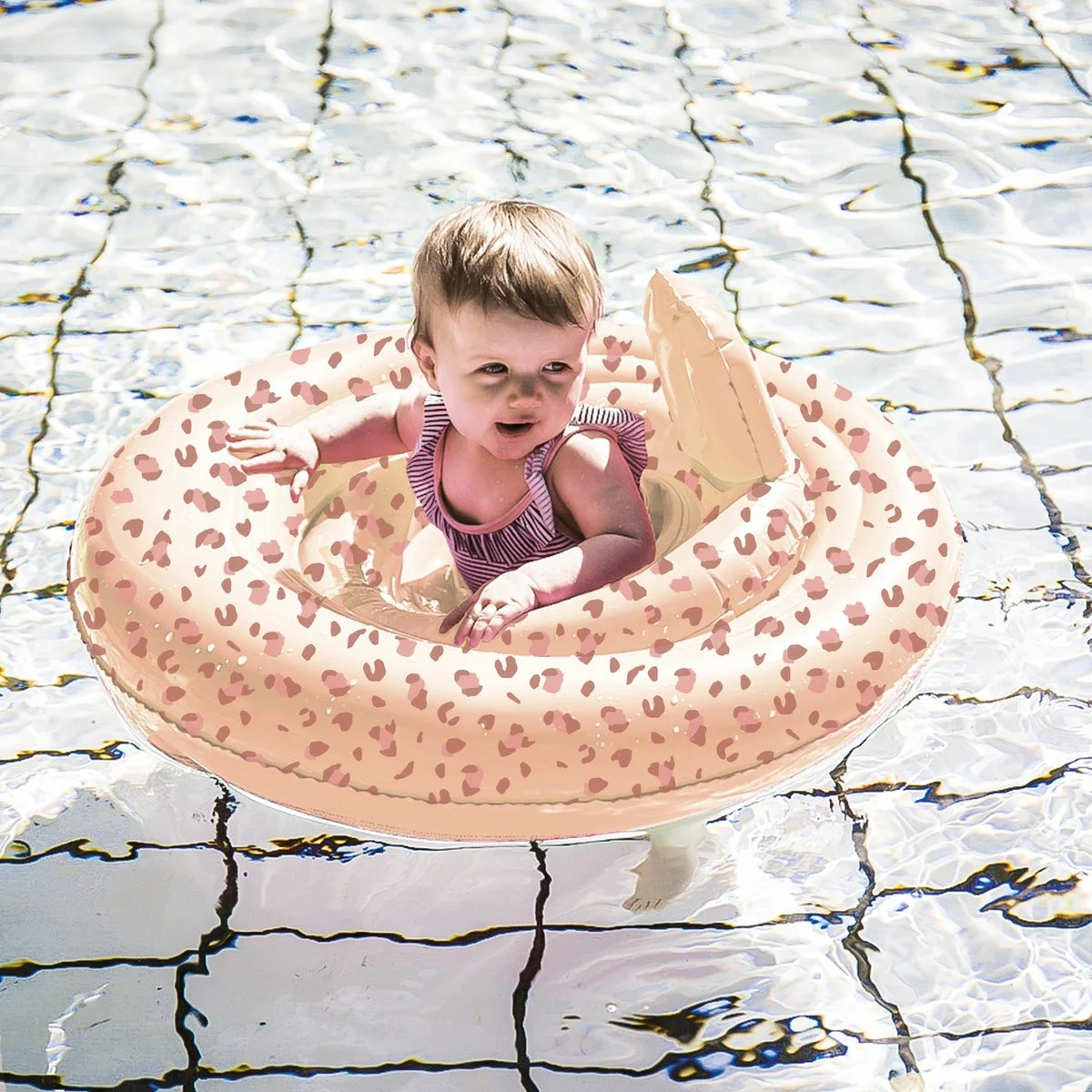 Swim Essentials Baby Float Panterprint Old Pink 0 1 jaar