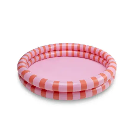 Swim Essentials Babyzwembad Flow – Ø 100 cm – Roze/Rood Gestreept
