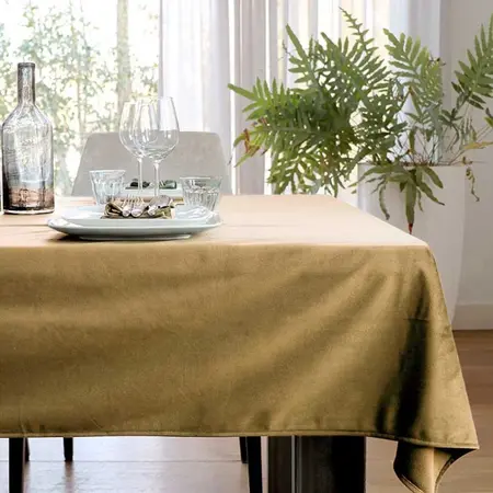 Tafelkleed Velours Gold 145x250cm - afbeelding 2
