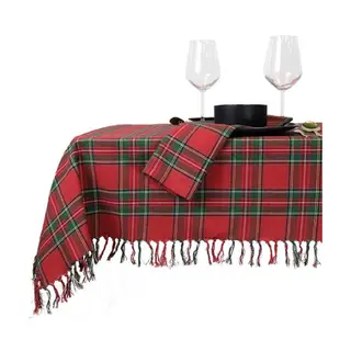 Tafelkleed Xmas Tartan Red 150x250cm