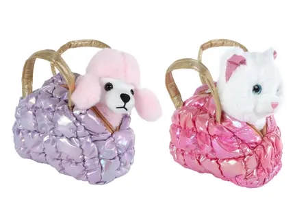 Take me Home Tasje Dier Pluche 20cm (poedel of poes) - afbeelding 1