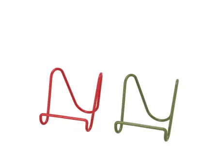 Tegelrekje Metaal - 8x10x9cm - Rood of Groen - afbeelding 1