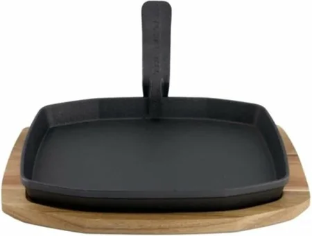 The Bastard Sizzling Plate & Holder Cast Iron 21x28 Cm - afbeelding 1