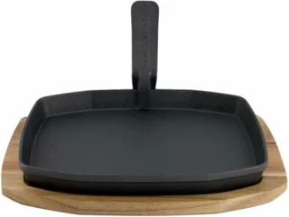 The Bastard Sizzling Plate & Holder Cast Iron 21x28 Cm - afbeelding 1