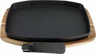 THE BASTARD Sizzling Plate & Holder Cast Iron 24x32 Cm - afbeelding 2