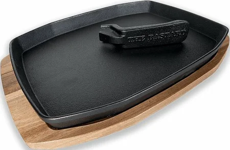 THE BASTARD Sizzling Plate & Holder Cast Iron 24x32 Cm - afbeelding 1