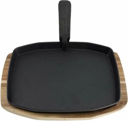 THE BASTARD Sizzling Plate & Holder Cast Iron 24x32 Cm - afbeelding 3