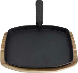 THE BASTARD Sizzling Plate & Holder Cast Iron 24x32 Cm - afbeelding 3